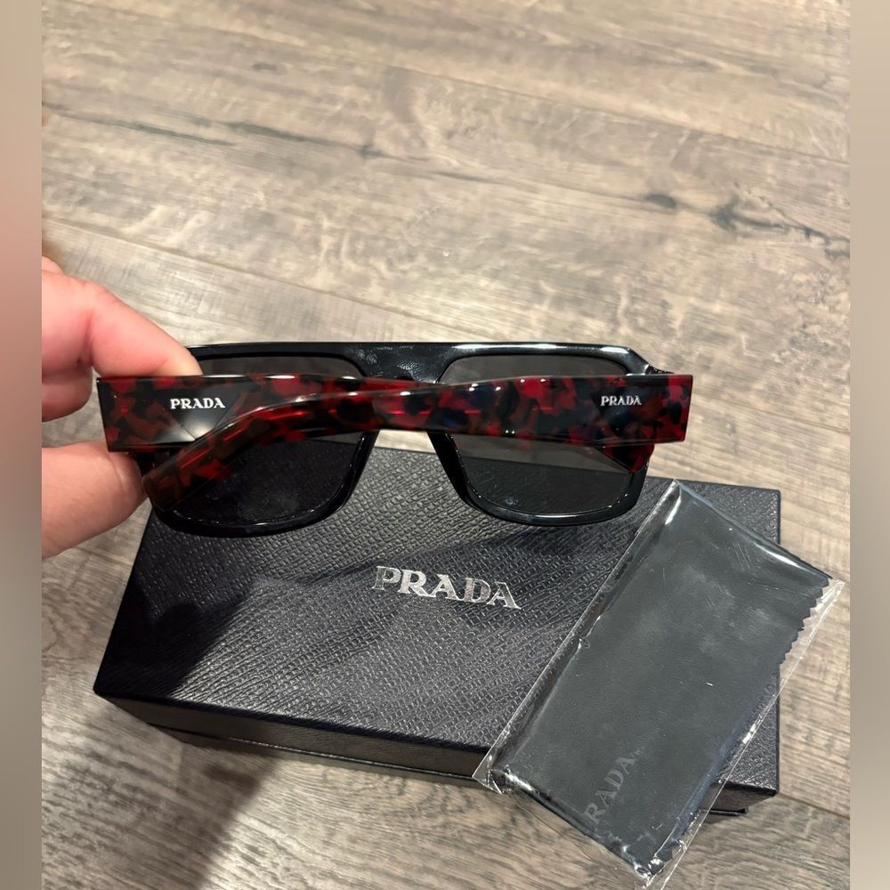Prada Black and Red Men's Sunglasses - Picture 7 of 7